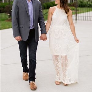 White lace maxi dress